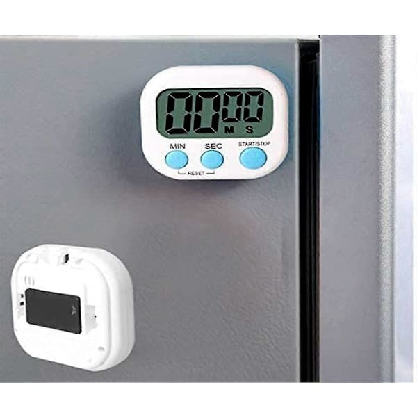 Digital Visuell Timer Stoppur Nedräkningstimer Med Högt Alarm, Magnetisk Baksida, Ställ, (vit) LGL