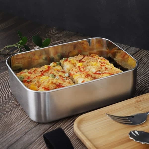Matboks i rustfritt stål, 800 ml holdbar matboks i rustfritt