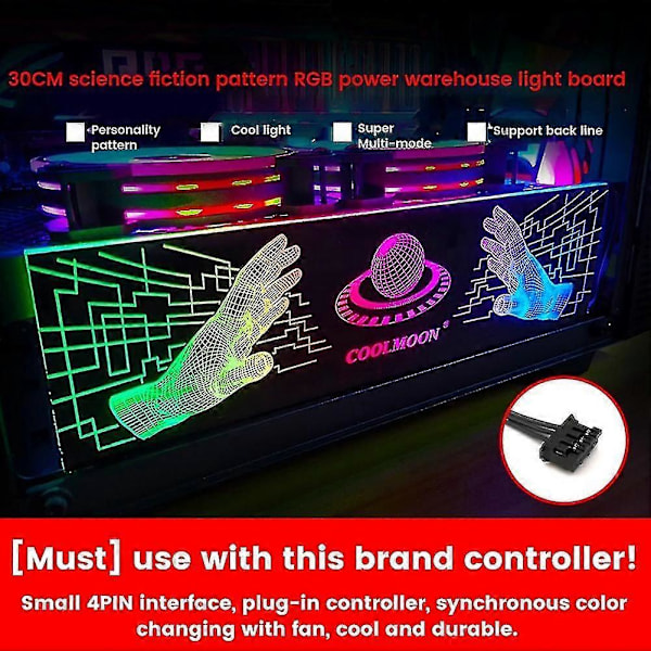 2025 Senaste Modell Rgb Ljuspanel Strömförsörjning Bin Ljus Sida Panel Gpu Bakplatta Panel Ch