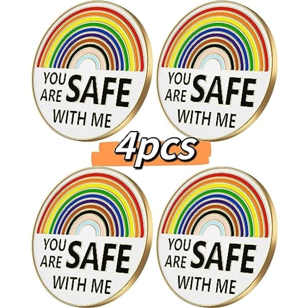 Du er sikker hos mig pins emalje nål regnbue pride pin sygeplejerske læge studerende broche pin badge pin