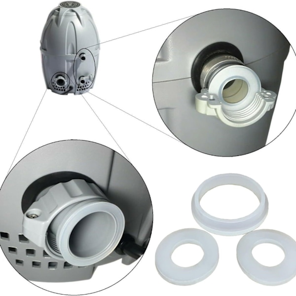 3 stk. Tilkoblingsforseglinger Pakninger Skiver for Coleman for Lay-Z-spa, A og B/C Tilkoblingsforseglinger Pakninger (hvit)