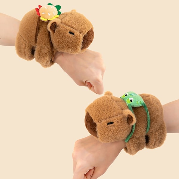Söt Capybara Djur Slap Snap Wrap Armband Plysch A