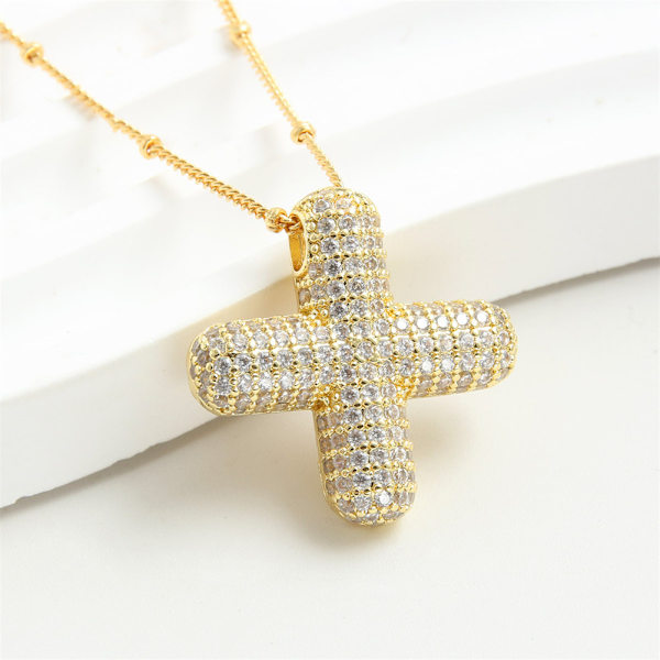 Bokstavshänge Mässing Bubble Letter Halsband Temperament Mode 26 Engelska Bokstav Halsband gold X