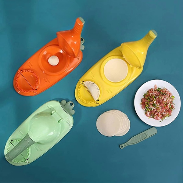 2 i 1 Dumpling Maker, Deigpresse og Ravioli Formsett, Dumplings Maker, Mini Kjøkkenredskap for å Lage Dumplings, 2024 Ping