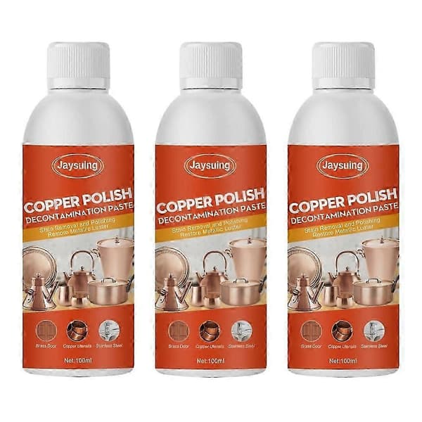 1-3x Kobber- og messingpudsemiddel dybdegående rustfjerner til hegn, vandhaner, farverige stålfliser 100 ml