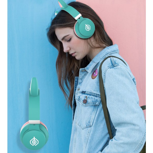 Hovedtelefoner Cat Ear Bluetooth trådløs over dark green