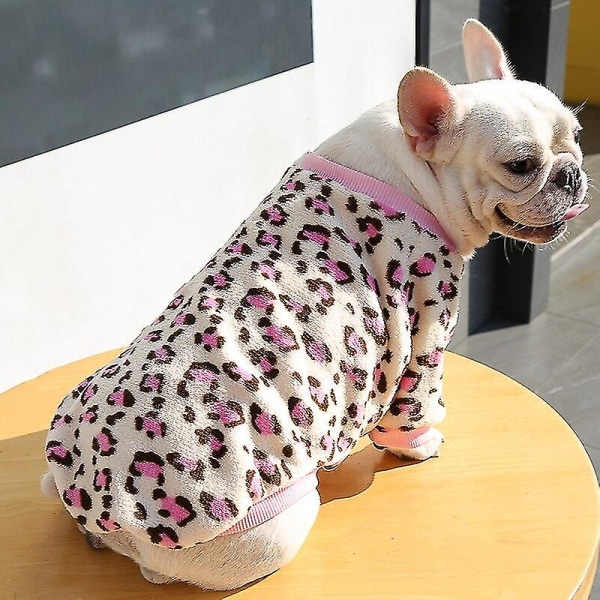Söt print liten hundhuvtröja Mjuk korallfleeceväst för husdjur Vinterhundkläder för fransk bulldogg katt sweatshirt Chihuahua Yorkie 7 XL