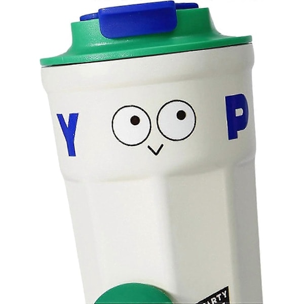 Isolerad Kaffe Resemugg Tumbler Kallvattenkopp Kaffekopp Dubbelväggig Dricktermosmugg För Vinterutflykter Bilresa Gym, Vit