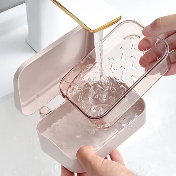 Plast Etui Sæbeholder ROSA - spot salg Pink