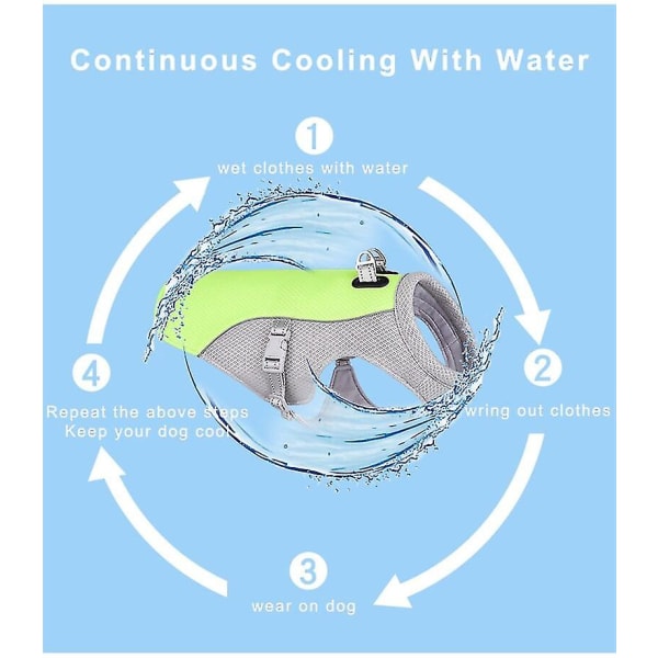 Sommar Kylväst för hundar Värmebeständig hundkylsele Andas Soltäta kläder för små stora hundar Utomhuspromenad Grön XXXL