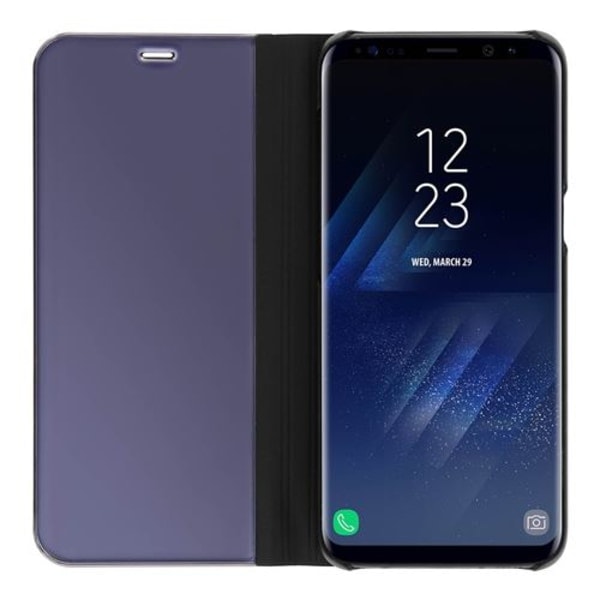Samsung Galaxy S8 Musta Peiliefekti Läpinäkyvä Flip-kotelo - S