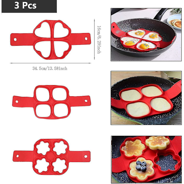 Non-stick Silikon Pannkaksform Kökstillbehör Ring Maker Silikon Bakning Tårta Ägg Ring Pannkaksbakningsform Form Pannkakstillbehör Ring Äggkokare