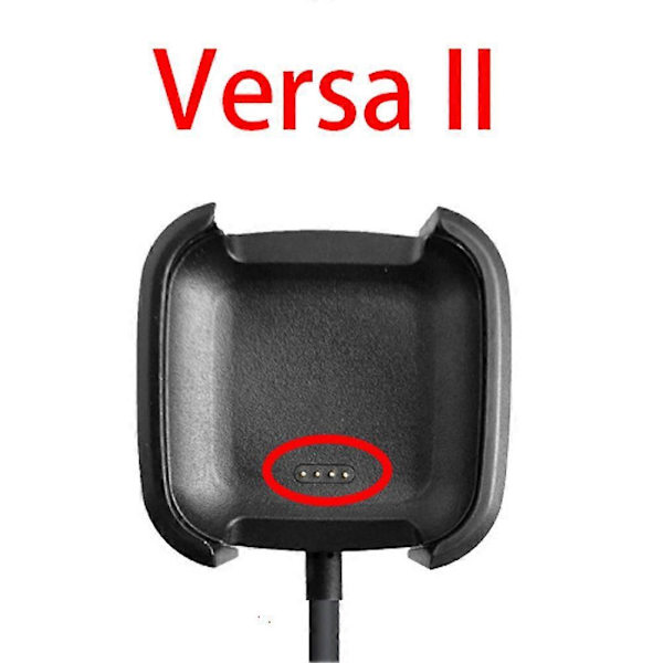 100 cm USB-ladekabel for Fitbit Versa 2 Smartklokke med kompatibilitet for vegguttak