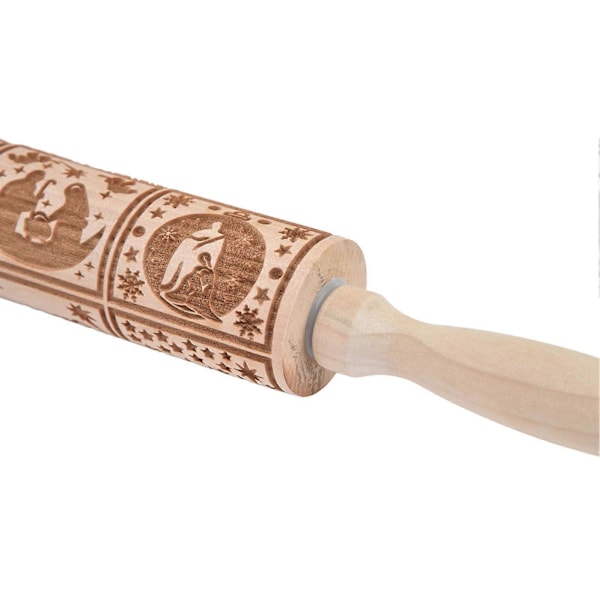 35cm prege kjevle 9 mønster 3D-printet kjevle DIY deigrulle for kjøkkenbaking