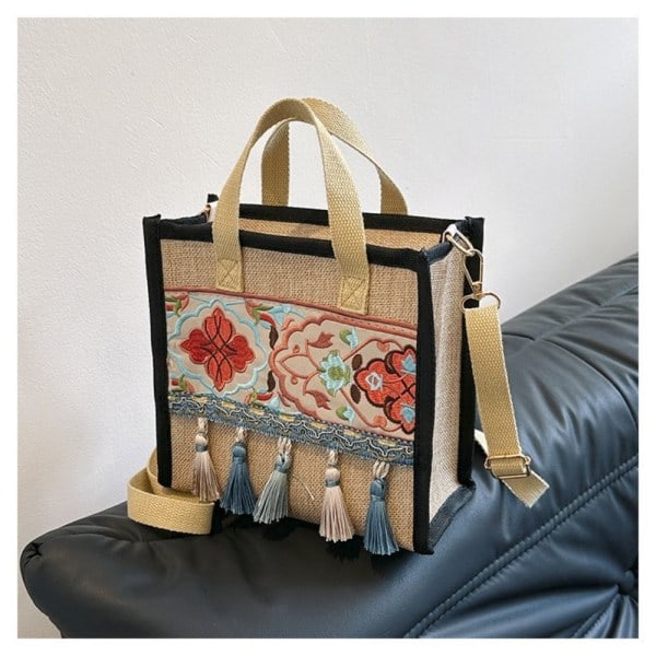 Etnisk stil kvasttaske Broderet modetaske BLÅ Blue