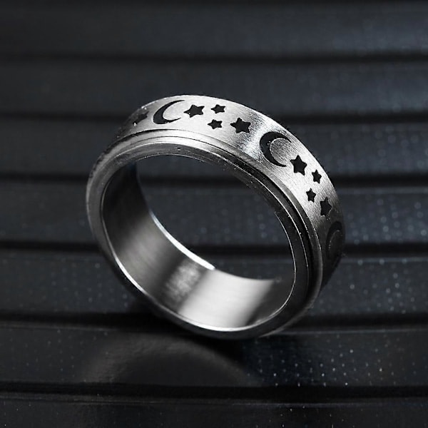 Angstdæmpende fidgetring i rustfrit stål til kvinder og mænd, fidget spinnerring smykke 7