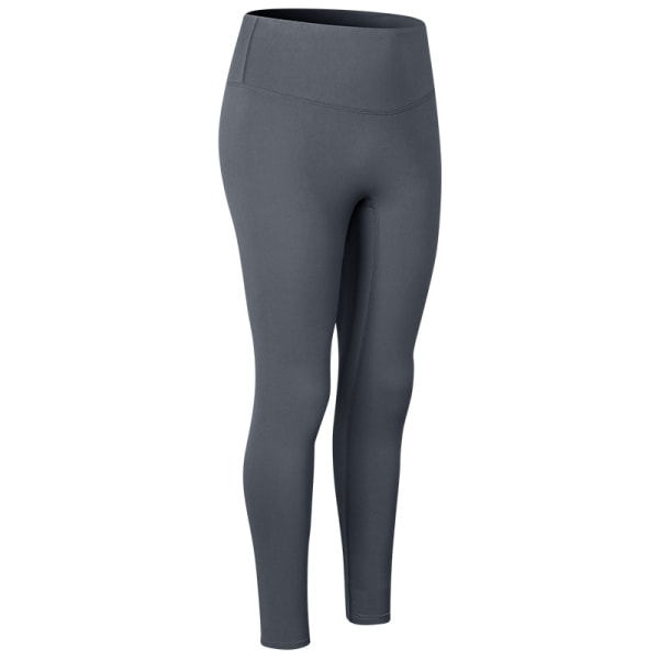 Gym Leggings med høy midje for kvinner Fitness Sport Løp Yoga Byxor Dark Grey 2XL