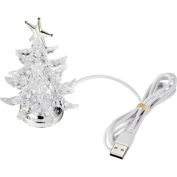 Sygonix SY-4722058 Julgran RGB Transparent, Silver