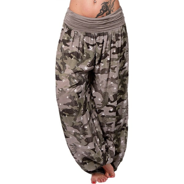 Dammode Camouflage Print Byxor Wide Leg white M