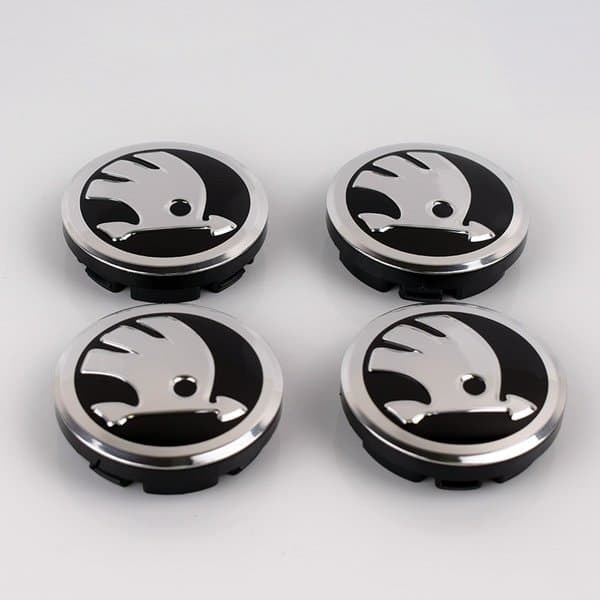 4-pack Navkapslar Skoda Silver silver one size