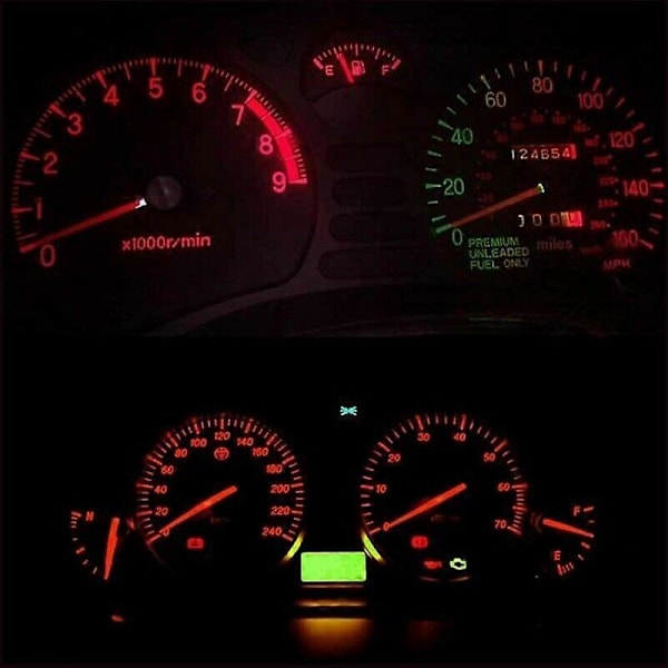 10kpl 5 väriä T5 auton LED-kojelaudan merkkivalo B8.5D 5050 1SMD kojelaudan mittarin instrumentti T5 polttimo yleiskäyttöiset autotarvikkeet