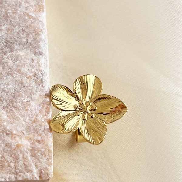 Blomma Åben Ring Romantisk Fingerring Mode Justerbar