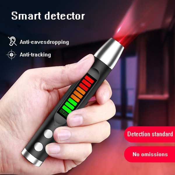 Anti-GPS-kädessä pidettävä minikamera Anti-Surveillance Detection -kynä Black 1pcs