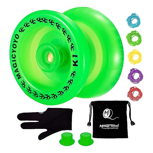Responsiv Yoyo K1-plus Med Yoyo Pose + 5 Snore Og Yo-yo Handske Gave, grøn