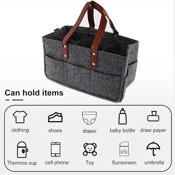 Babybleer Caddy Organizer Holder Brusekurv Børneværelse Opbevaringsbeholder Bilopbevaringskurv Servietter Legetøj