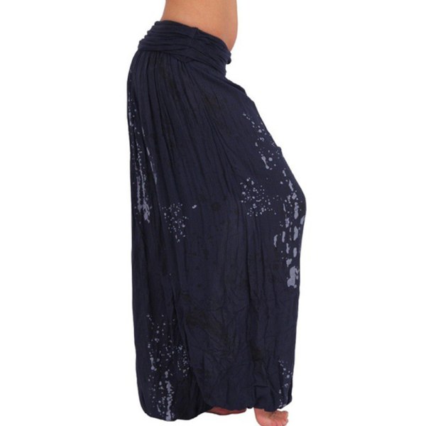 Kvinnor Boho Harem Pants Yoga Casual Baggy Hareem Byxa navy 2XL