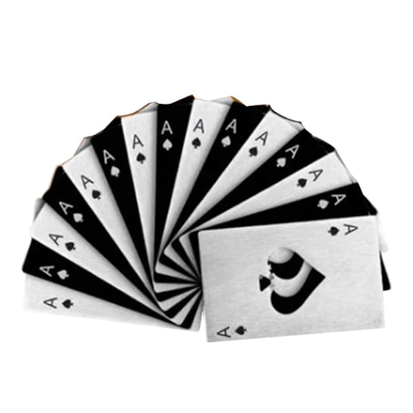 20 st Rostfritt Stål Pokerkort Flasköppnare Rostskydd Utsökt Ölflasköppnare för Fest Hem