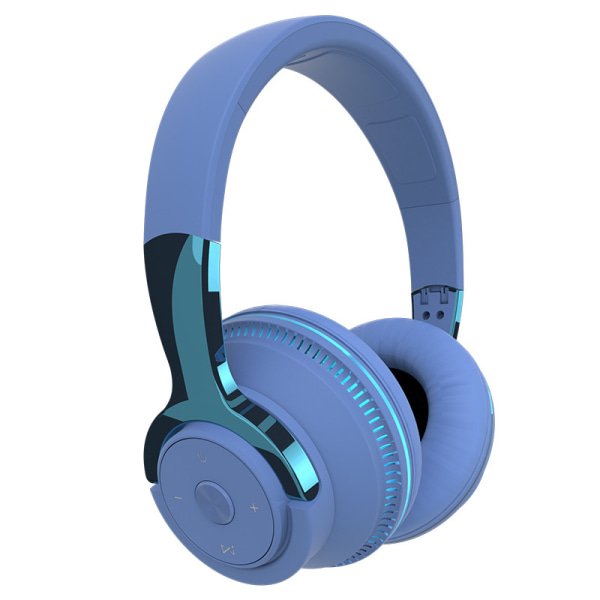 Bluetooth -hörlurar trådlöst över örat Trådlöst stereoheadset blue