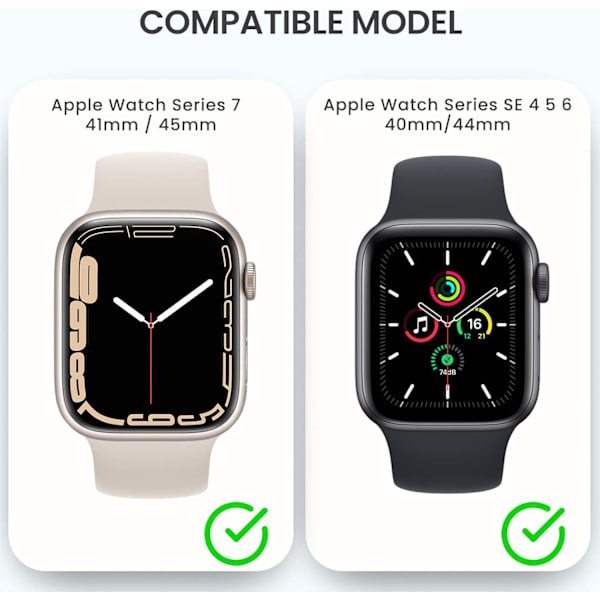 [2 i 1] Vanntett skjermbeskytter for Apple Watch