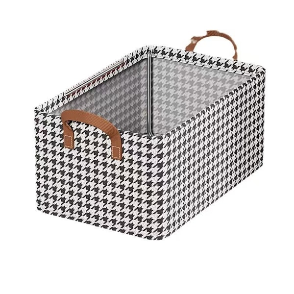 Tøjopbevaringskasse, houndstooth, hjemmegarderobe, bukseopbevaringskasse, stofkasse, lagdelt foldbar artefakt opbevaringskasse