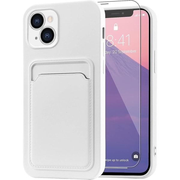 Iphone 13 (6,1 tuumaa) kotelo, matkapuhelinkotelo Iphone 13:lle, korttipaikka suunniteltu Iphone 13 -kotelolle - Valkoinen