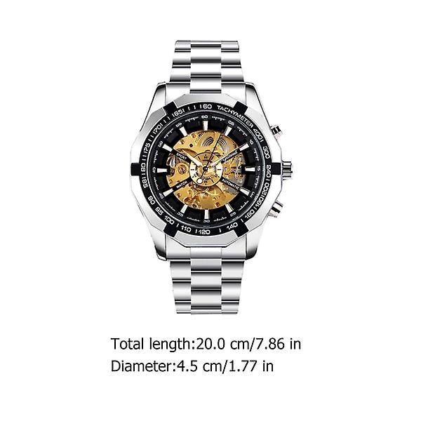 Automatisk Armbandsur för Män, Läderarmband, Exponerad Mekanism, Färgglad 20X4.5CM