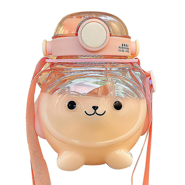 Kawaii vandflaske Stor kapacitet Vandflaske Bærbar Sport Vandflaske qd pink