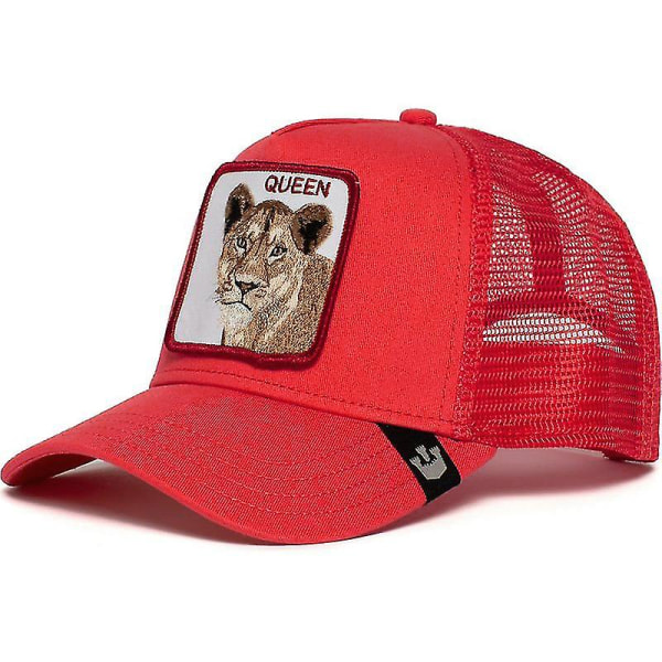 Utförsäljning Djur Baseball Cap Solskydd Mesh Broderad Trucker Hat LION QUEEN