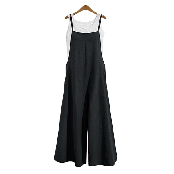 sele jumpsuit ren färg vida byxor black 4XL