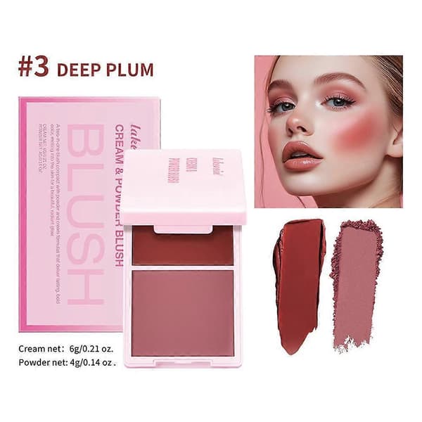 Dubbelverkande rouge-balm som inte kladdar, naturligt hållbart, klart X8O7 Deep Plum