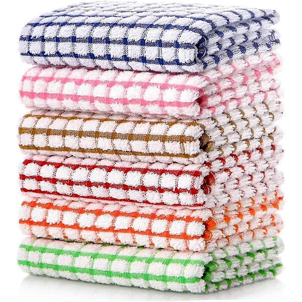 Disktrasor för köket, 40 x 63 cm bomulls kökshanddukar och disktrasor, 6-pack disktrasor