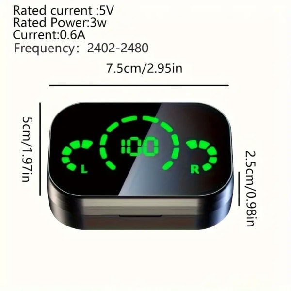 Wireless Earbuds, Noise Cancelling and Digital Display Case