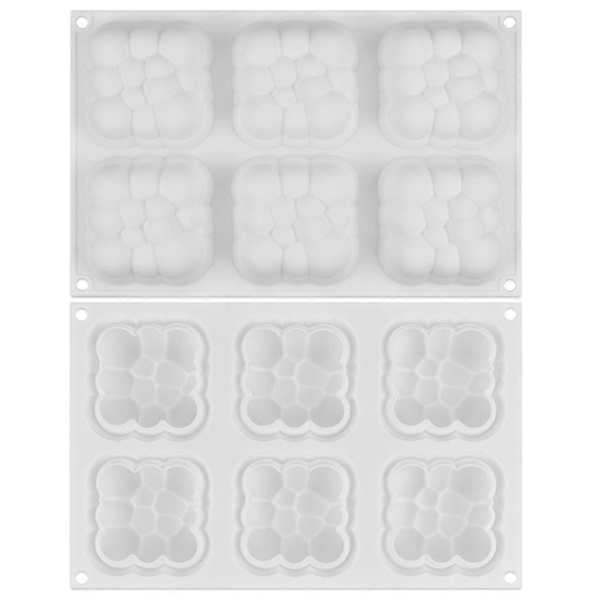6 Hulrum 3D Sky Kageform Silikone Mousseforme Bobleforme til Bagning