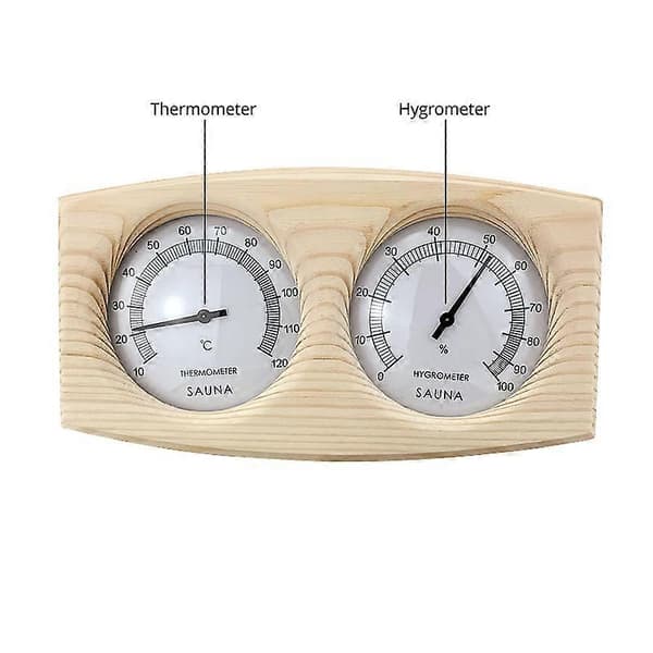 Bastutermometer 2 i 1 trä termo hygrometer ångbastu tillbehör