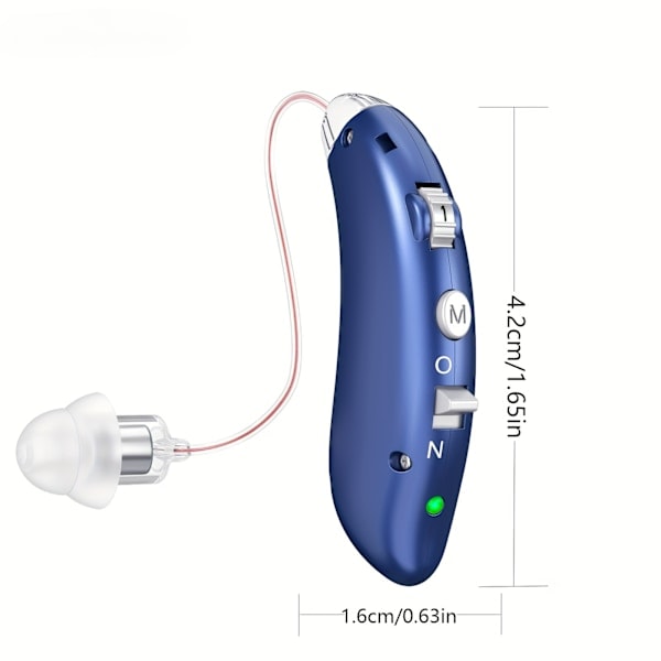 Rechargeable Hearing Aids for Seniors and Adults with Noise Cancelling 1 Pair Blue