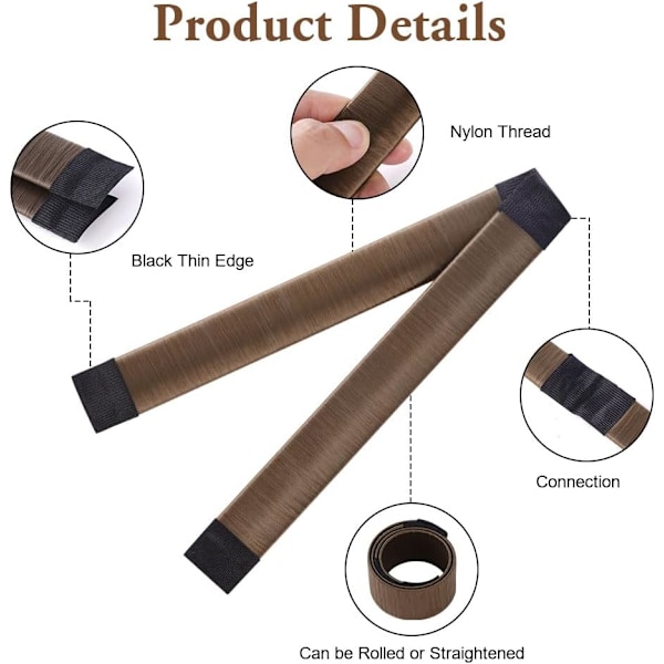 Hårknuteformer, 2 stk. Enkel Donut Bun Maker, Fransk Twist Folding Snap Strips for DIY-frisyrer