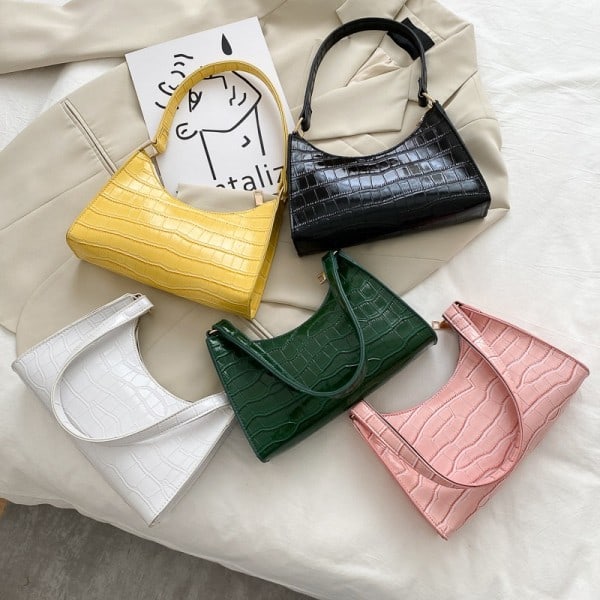 Fashion Utsökt Läder Shoppingväska Retro Casual Damväska - Perfekt Svart