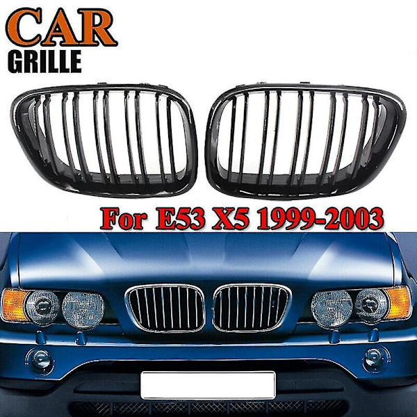 Etusäleikön säleiköt Munuaisgrillin vaihto X5 E53 1998-2003 Tuplasäleikkö Urheilullinen tyyli Kiiltävä musta
