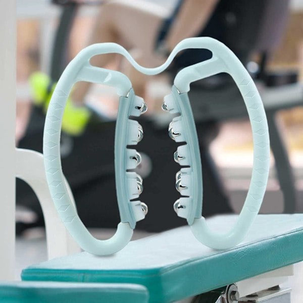 Manuel Skumrulle Massager 360 Bærbar 3D Skum Muskelrulle Massager Anti Cellulite Fascia Massager og Massager med Håndtag Pandeben Hals