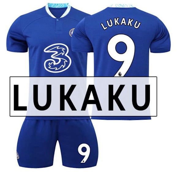 DT 2223 Chelsea hjemmebanetrøje nummer fodbolduniform sport børnetøj trøje Lukaku No.9 16